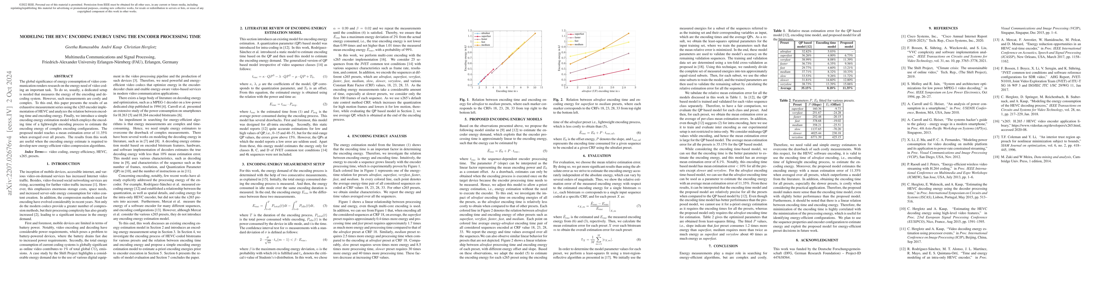 Thumbnail for Modeling the HEVC Encoding Energy Using the Encoder Processing Time