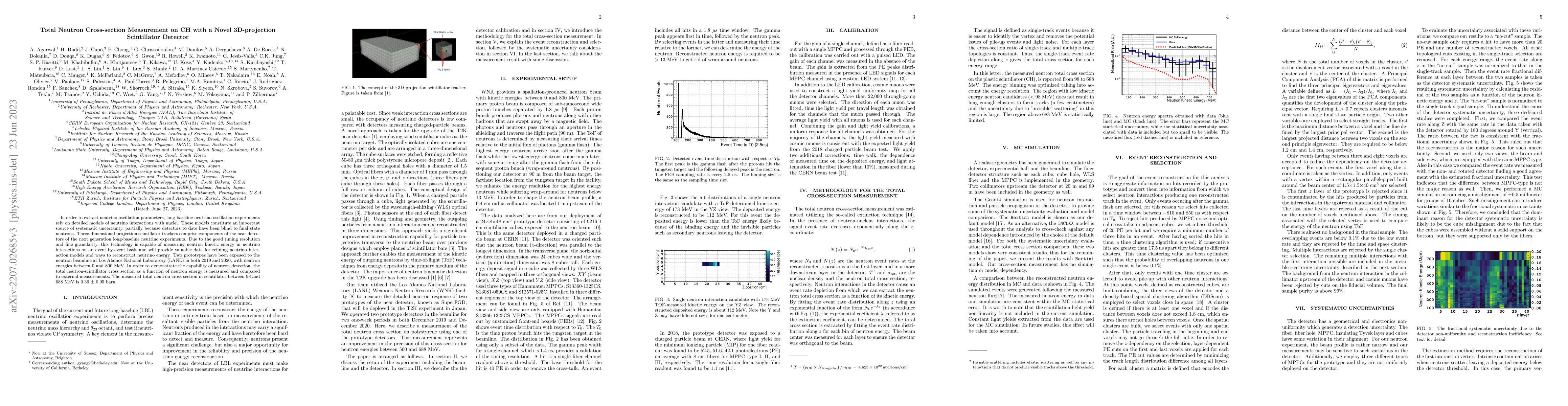 Thumbnail for Total Neutron Cross-section Measurement on CH with a Novel 3D-projection
  Scintillator Detector