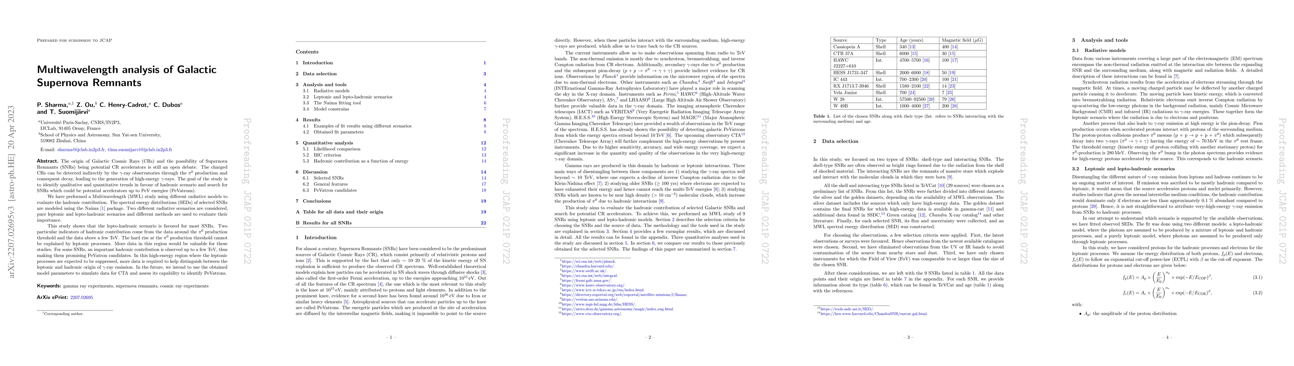 Thumbnail for Multiwavelength Analysis of Galactic Supernova Remnants