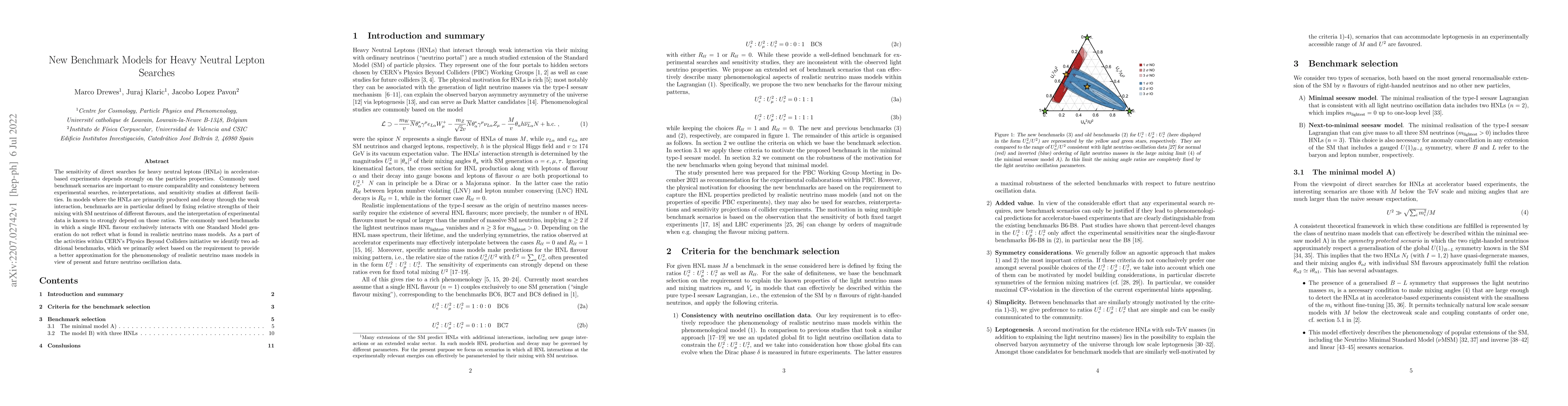 Thumbnail for New Benchmark Models for Heavy Neutral Lepton Searches