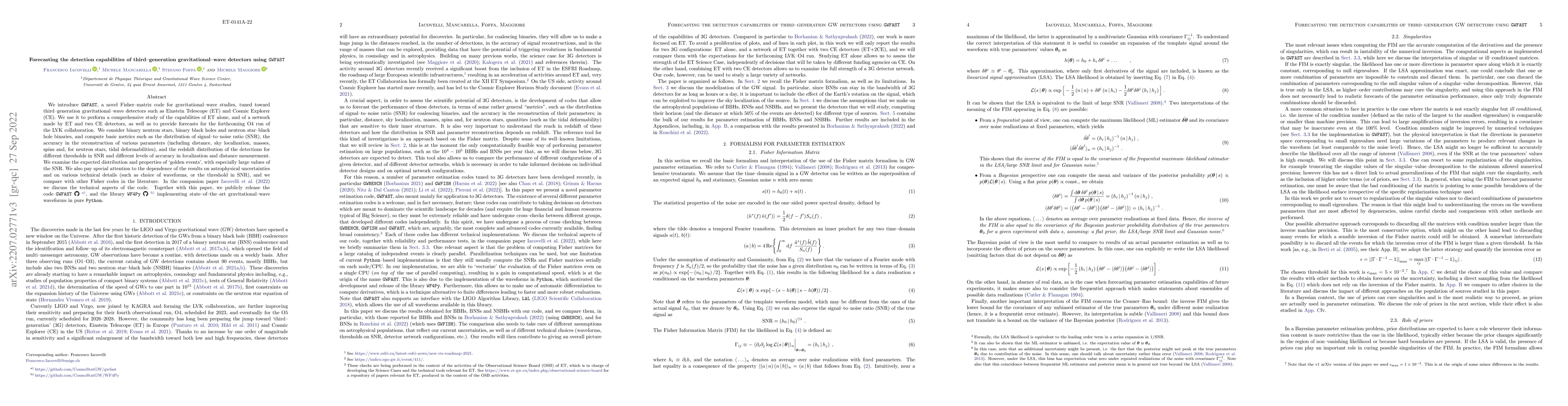 Thumbnail for Forecasting the detection capabilities of third-generation
  gravitational-wave detectors using $\texttt{GWFAST}$