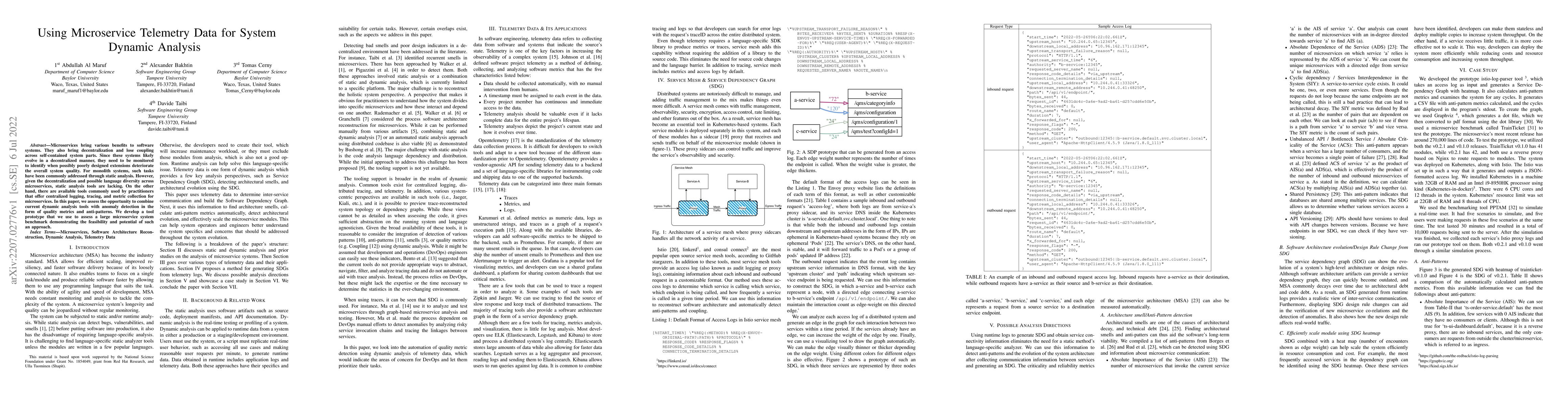 Thumbnail for Using Microservice Telemetry Data for System Dynamic Analysis