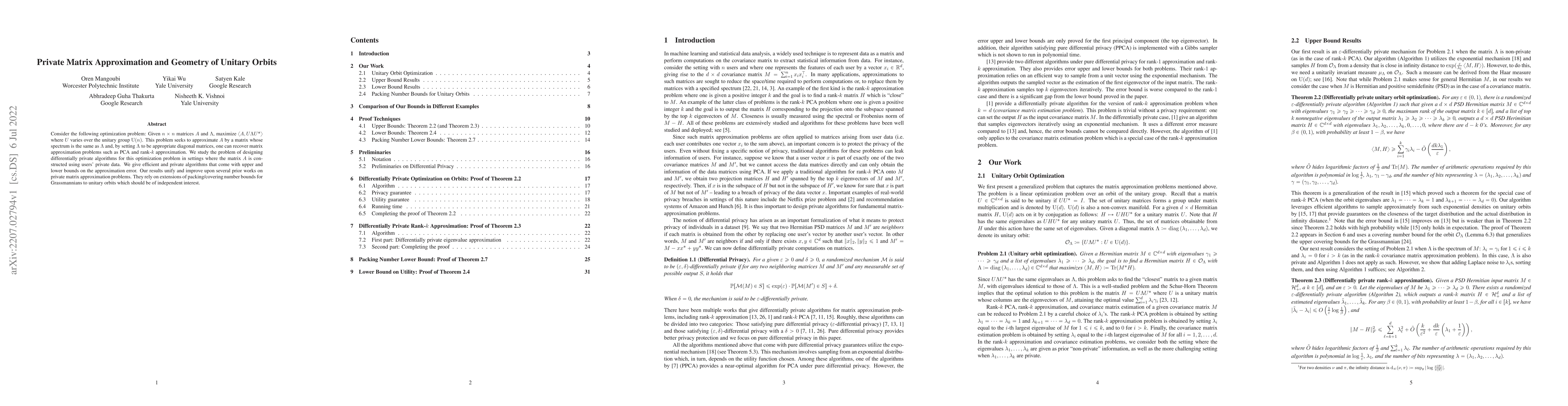 Thumbnail for Private Matrix Approximation and Geometry of Unitary Orbits