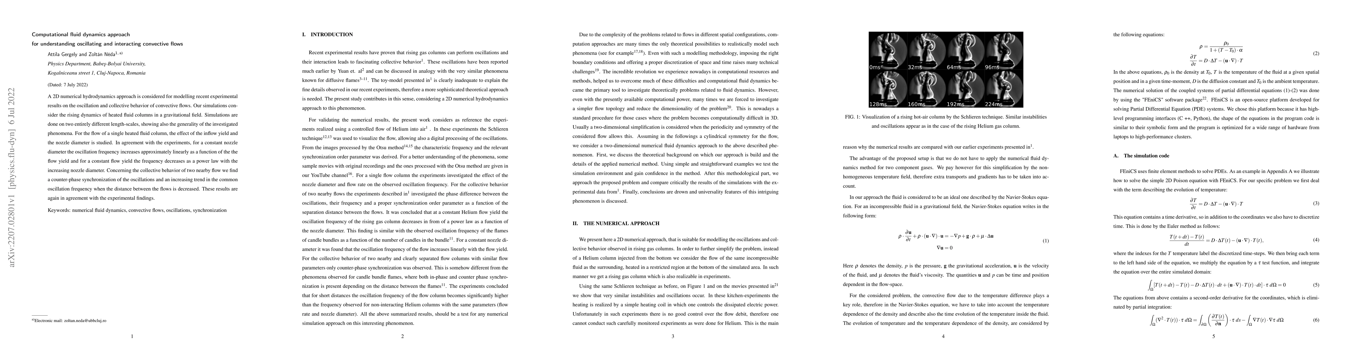 Thumbnail for Computational fluid dynamics approach for understanding oscillating and
  interacting convective flows