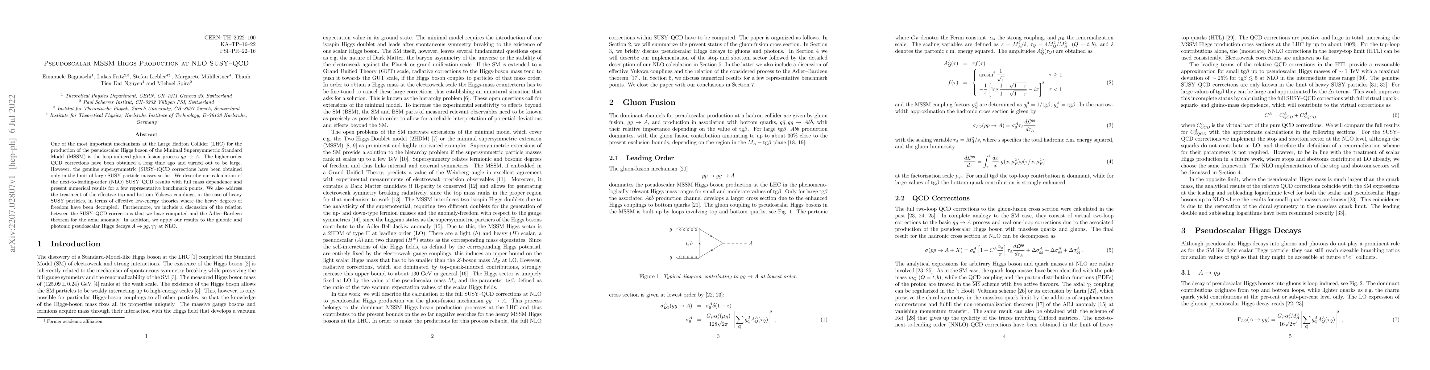 Thumbnail for Pseudoscalar MSSM Higgs Production at NLO SUSY--QCD