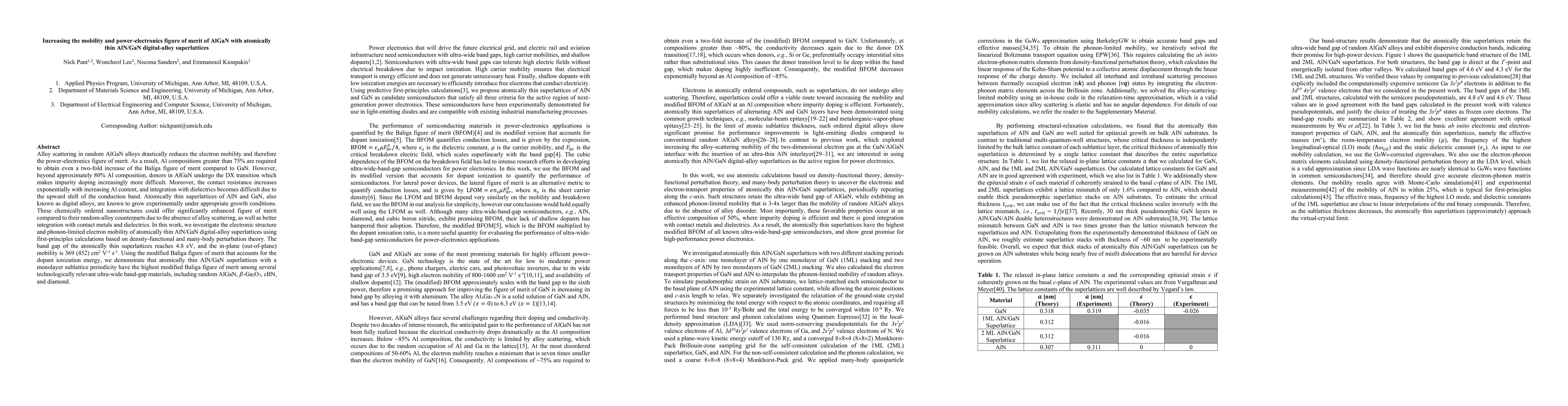 Thumbnail for Increasing the mobility and power-electronics figure of merit of AlGaN
  with atomically thin AlN/GaN digital-alloy superlattices