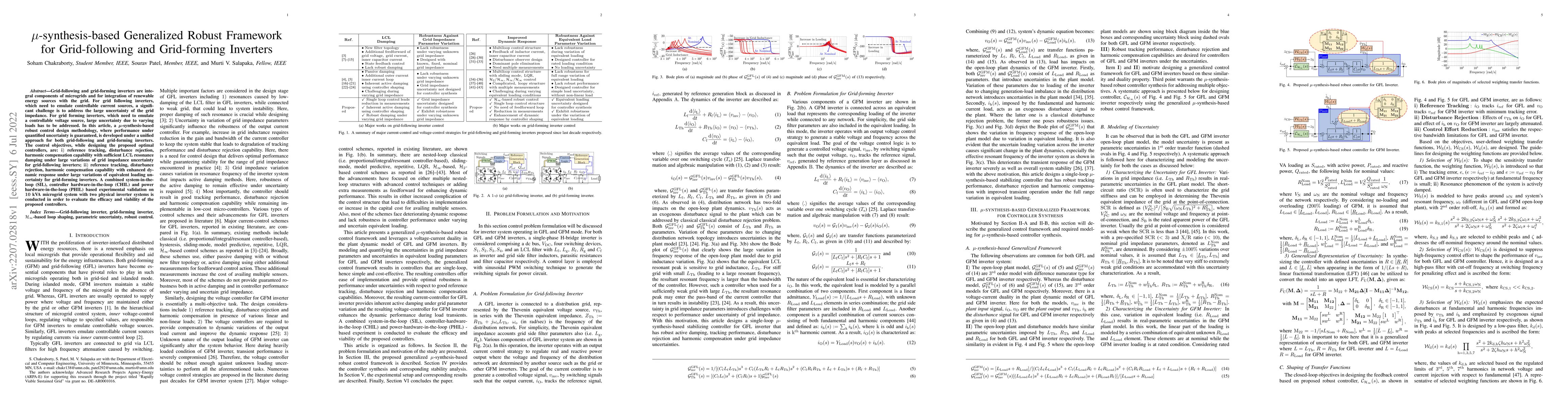 Thumbnail for mu-synthesis-based Generalized Robust Framework for Grid-following and
  Grid-forming Inverters