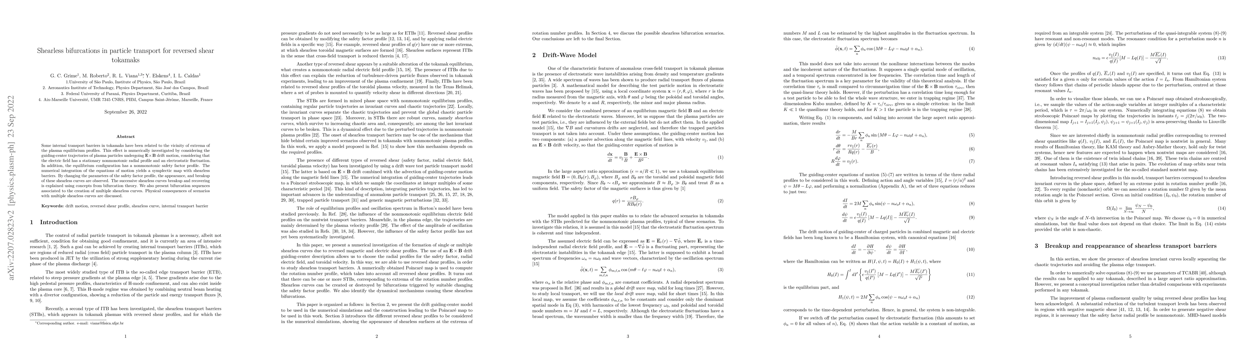 Thumbnail for Shearless bifurcations in particle transport for reversed shear tokamaks
