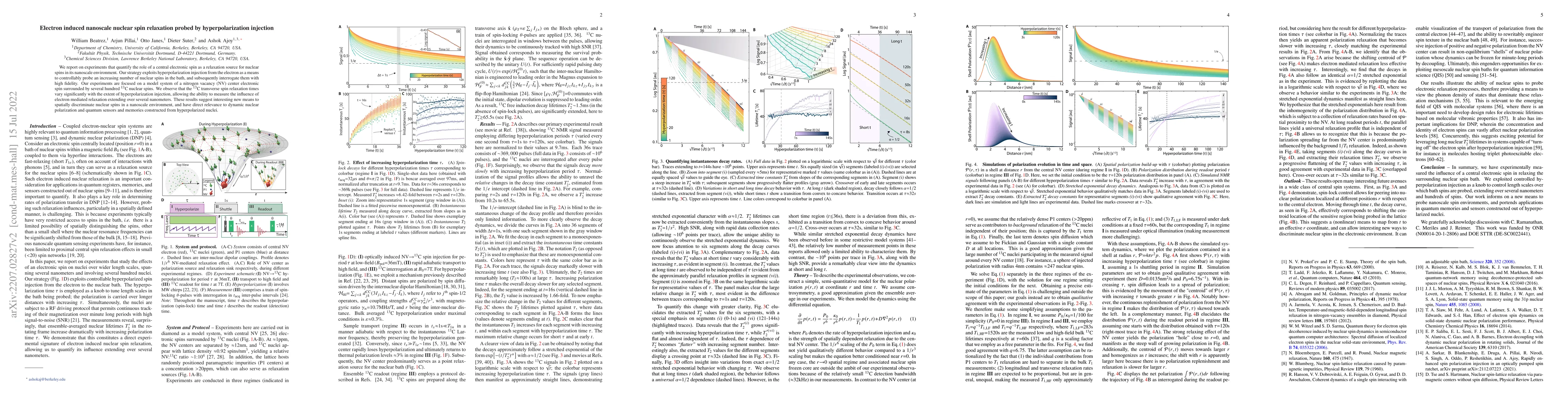 Thumbnail for Electron induced nanoscale nuclear spin relaxation probed by
  hyperpolarization injection
