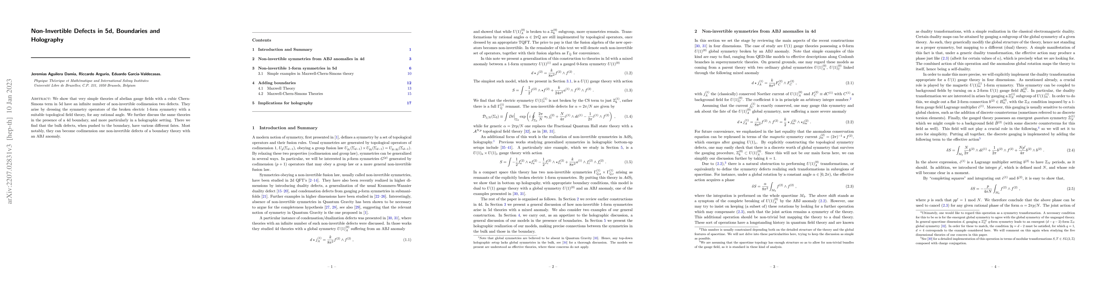 Thumbnail for Non-Invertible Defects in 5d, Boundaries and Holography