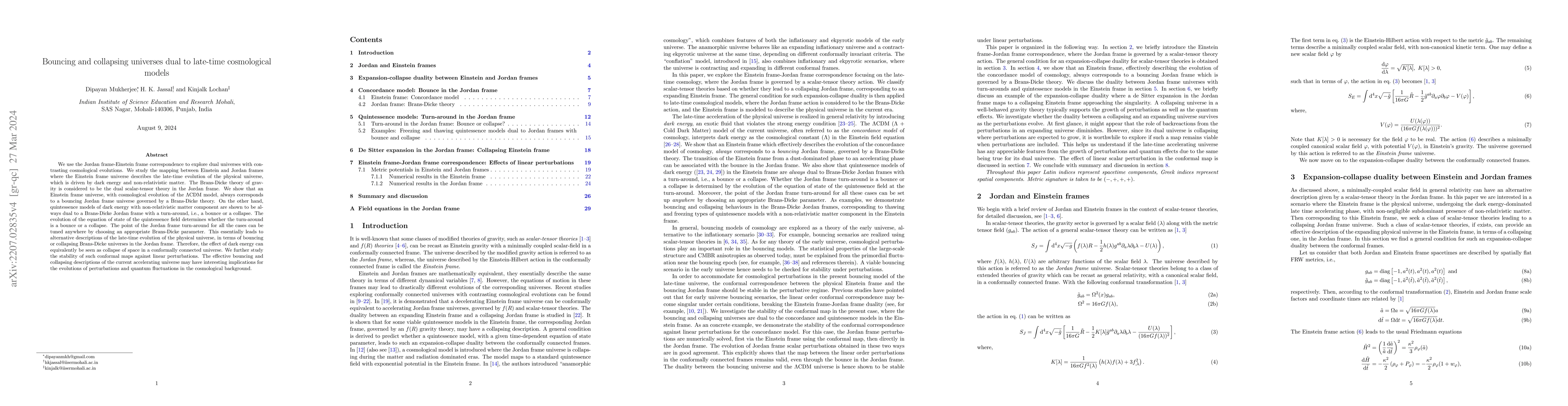 Thumbnail for Bouncing and collapsing universes dual to late-time cosmological models
