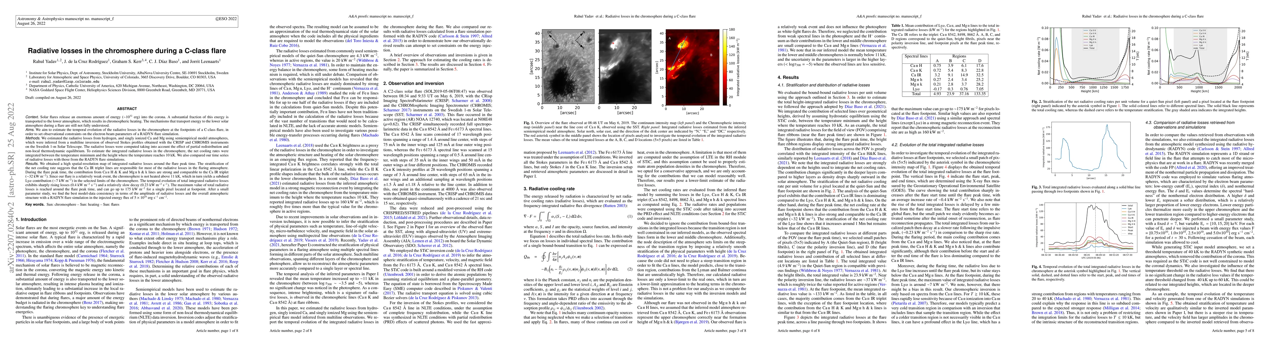 Thumbnail for Radiative losses in the chromosphere during a C-class flare