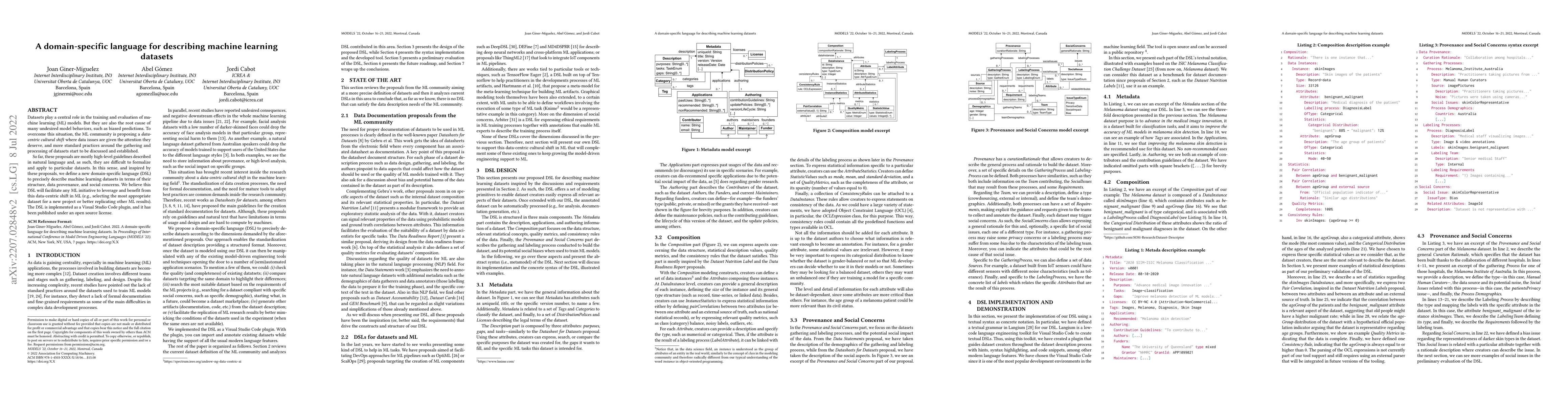 Thumbnail for A domain-specific language for describing machine learning datasets
