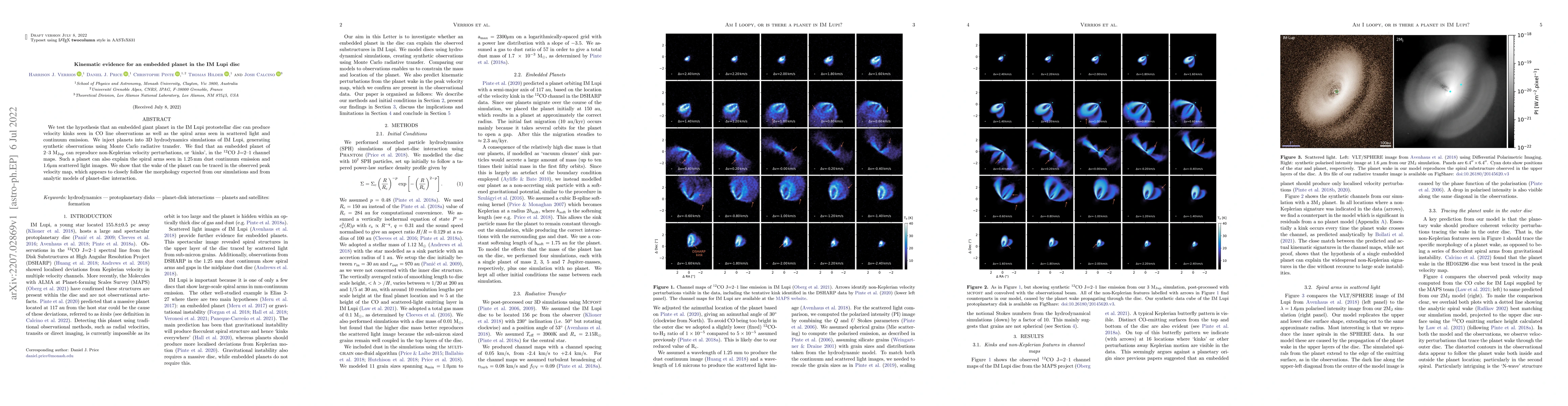 Thumbnail for Kinematic evidence for an embedded planet in the IM Lupi disc
