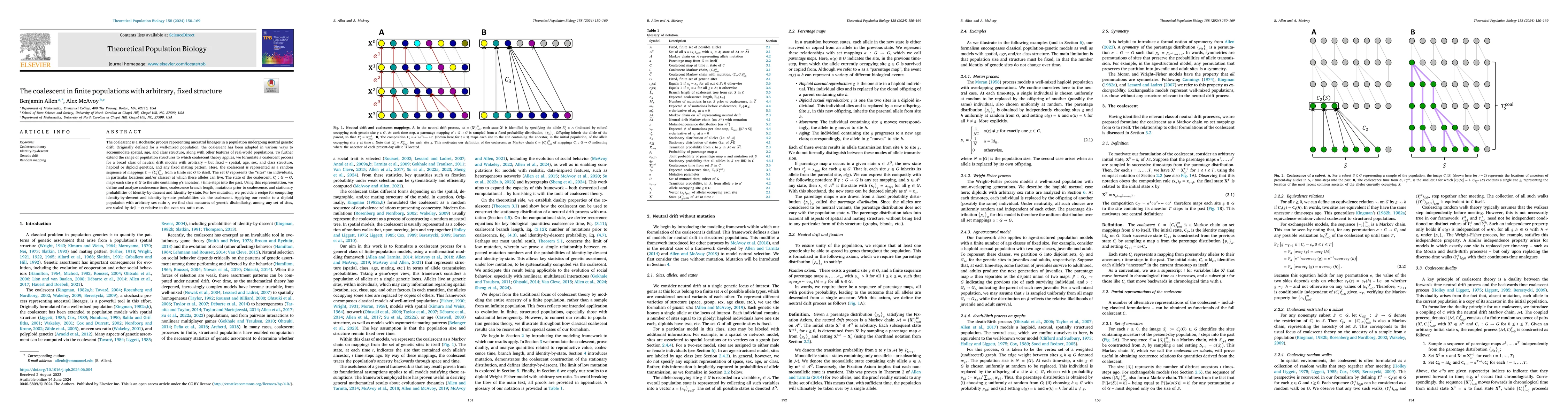 Thumbnail for The coalescent in finite populations with arbitrary, fixed structure