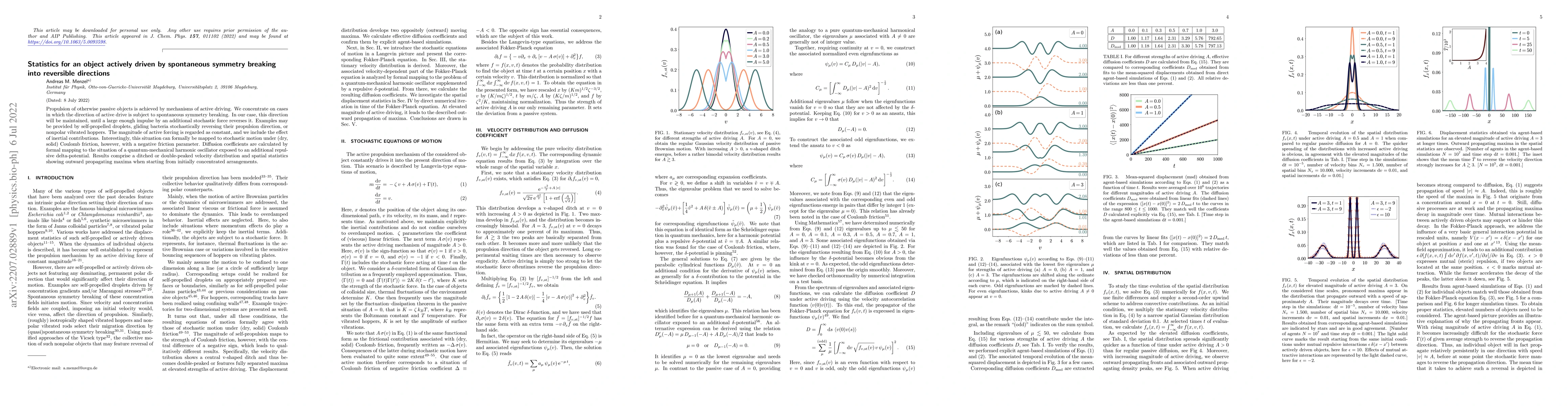 Thumbnail for Statistics for an object actively driven by spontaneous symmetry
  breaking into reversible directions