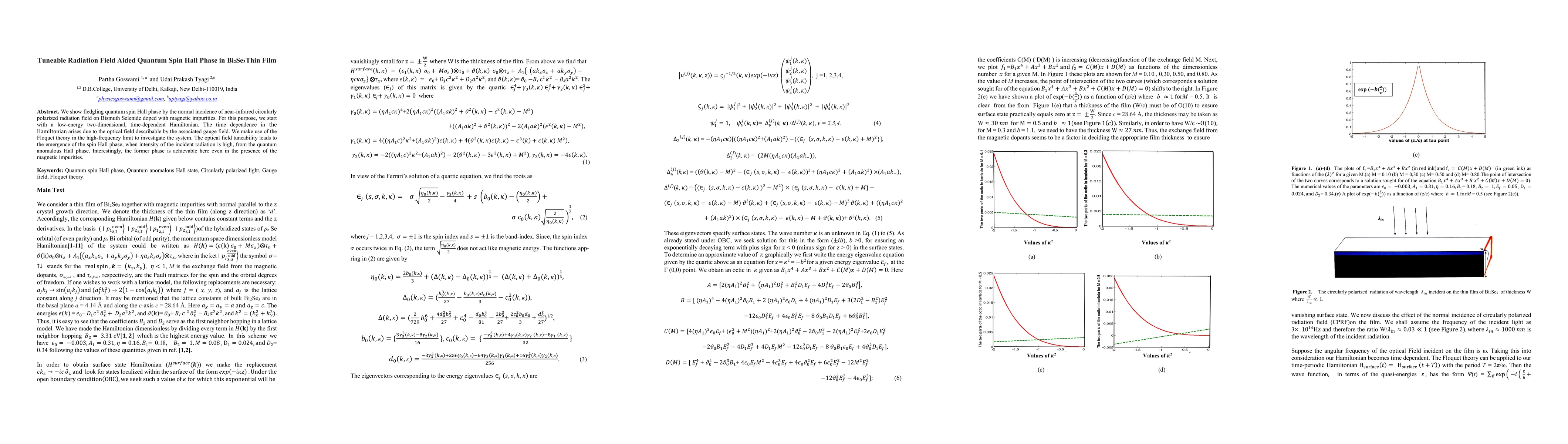 Thumbnail for Tunable Radiation Field Aided Quantum Spin Hall Phase in Bi2Se3Thin Film
