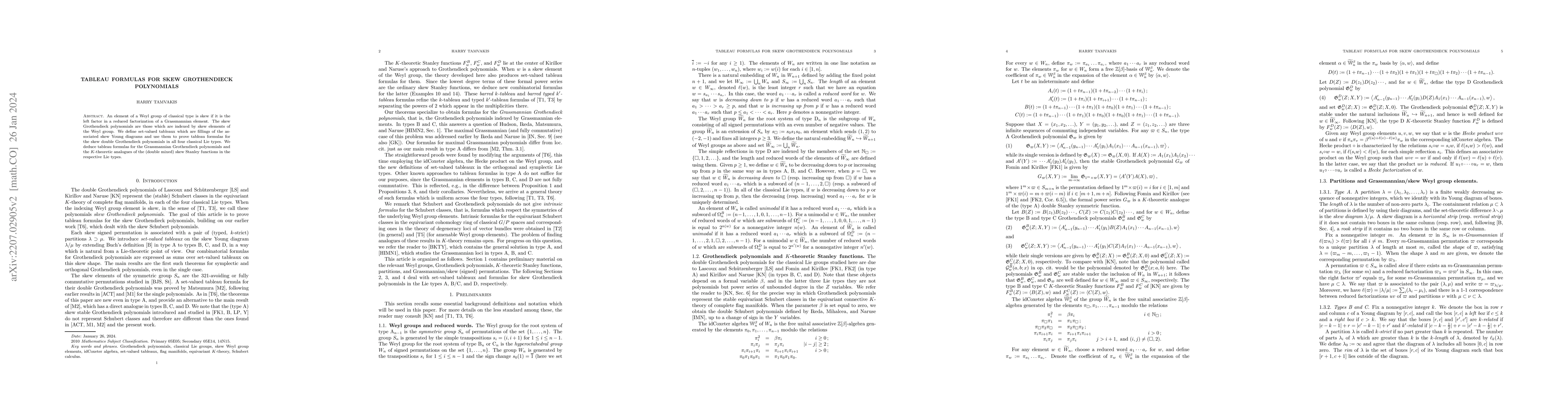Thumbnail for Tableau formulas for skew Grothendieck polynomials