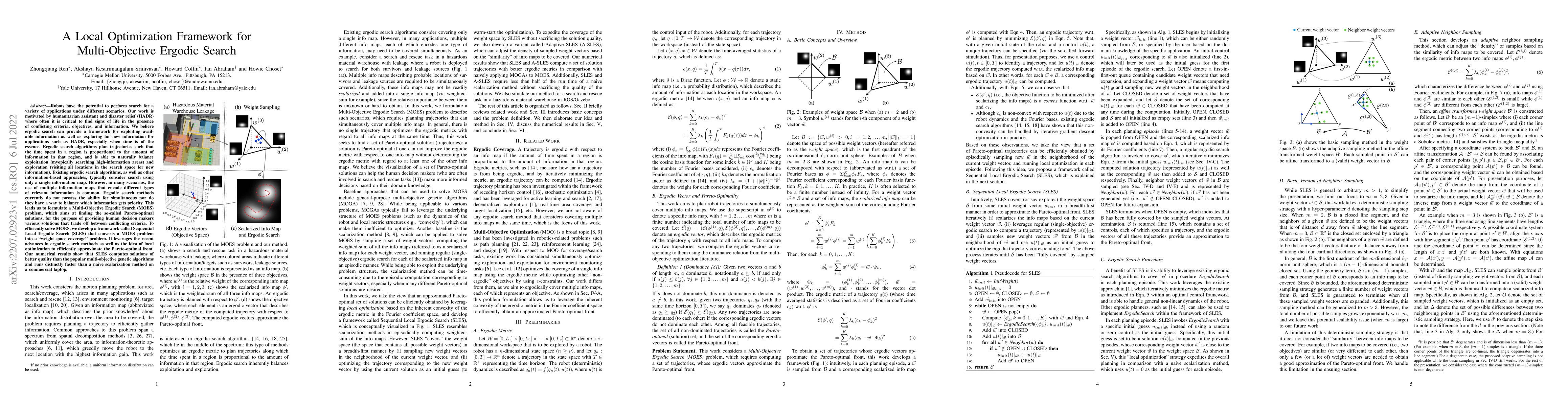 Thumbnail for A Local Optimization Framework for Multi-Objective Ergodic Search