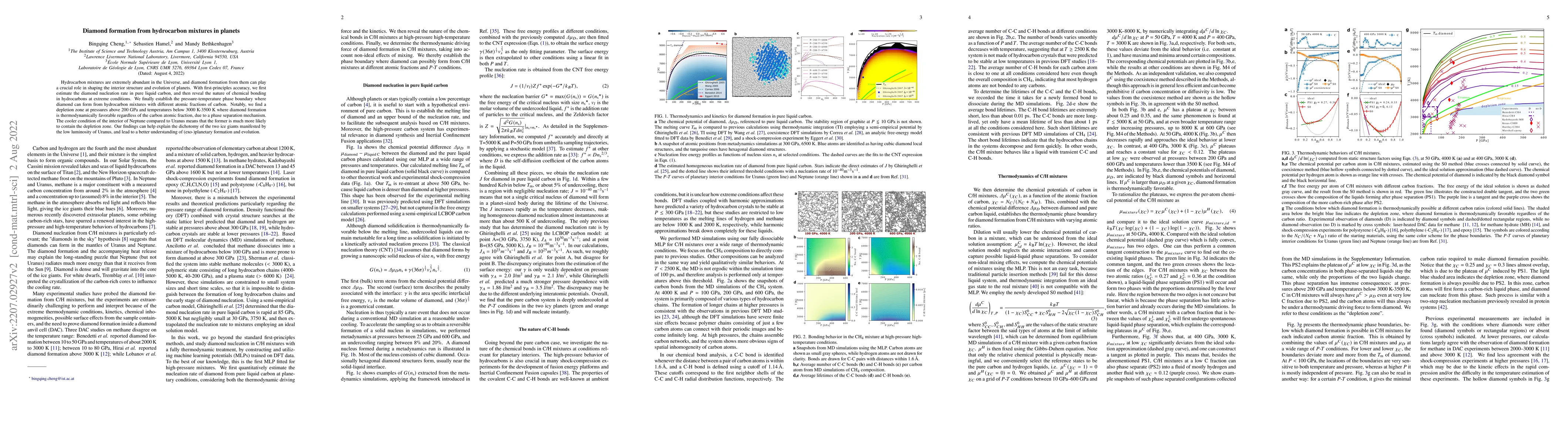Thumbnail for Diamond formation from hydrocarbon mixtures in planets