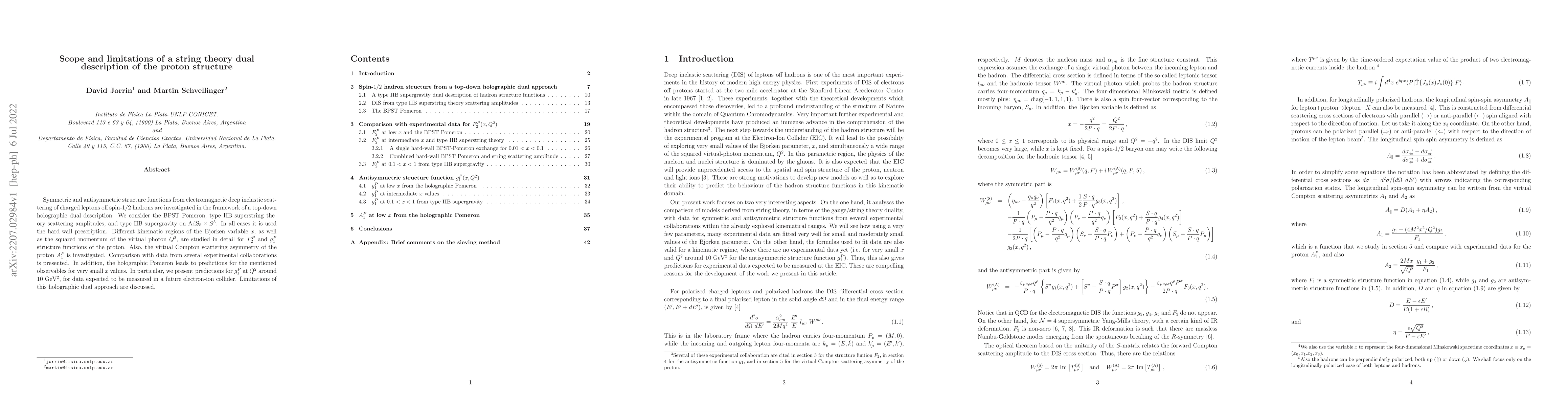 Thumbnail for Scope and limitations of a string theory dual description of the proton
  structure