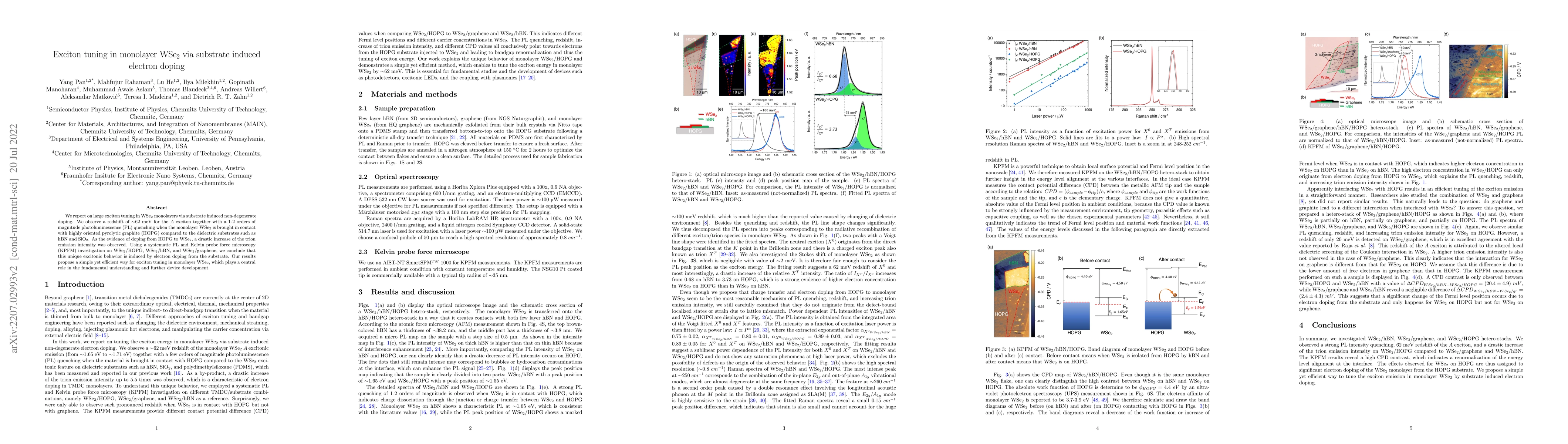 Thumbnail for Exciton tuning in monolayer WSe$_2$ via substrate induced electron
  doping