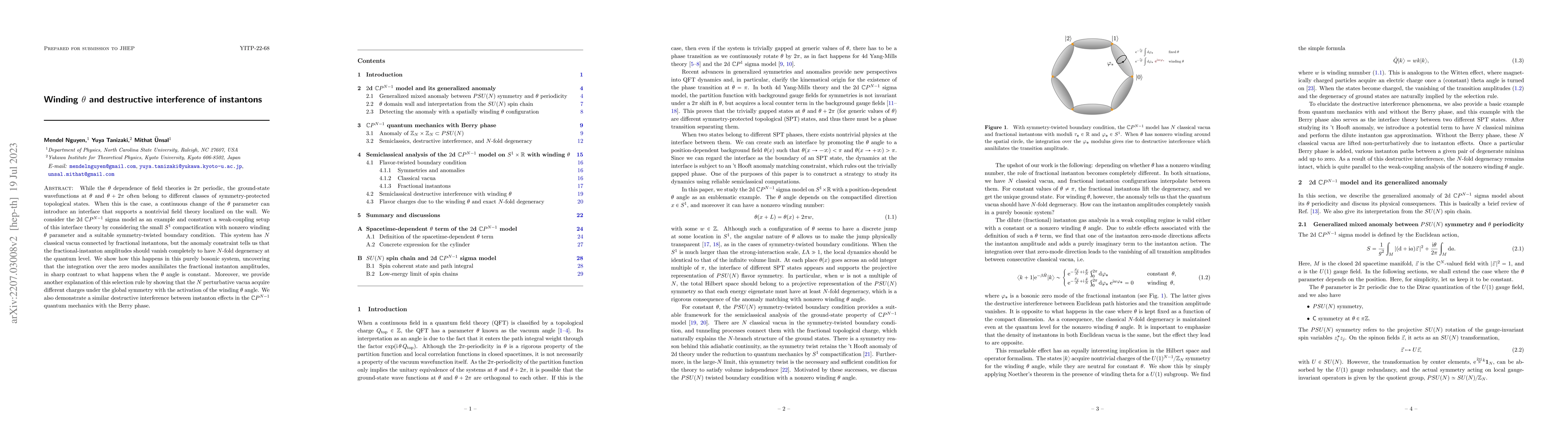 Thumbnail for Winding theta and destructive interference of instantons