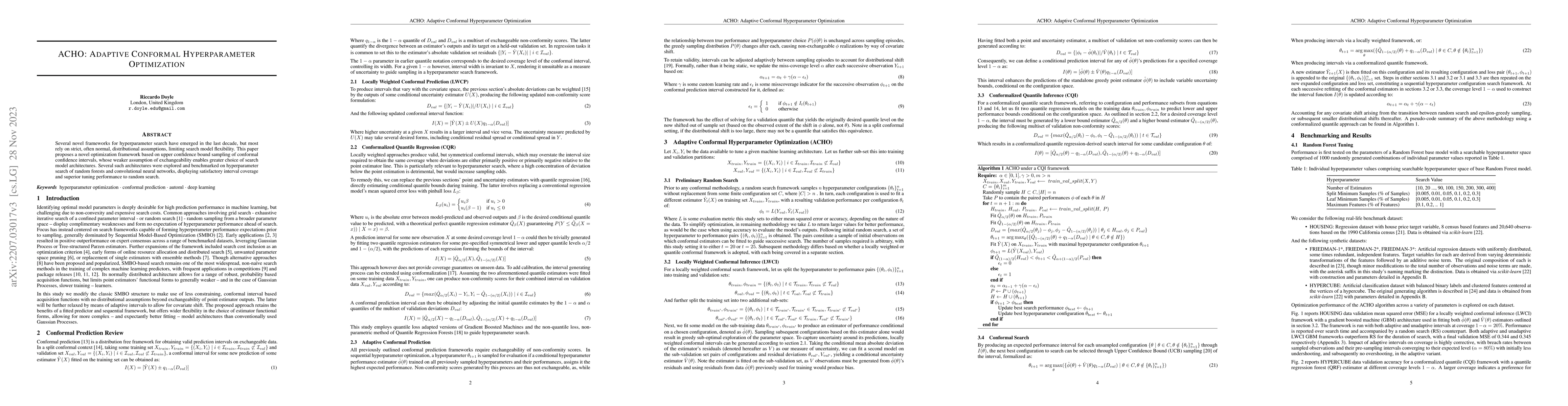 Thumbnail for ACHO: Adaptive Conformal Hyperparameter Optimization