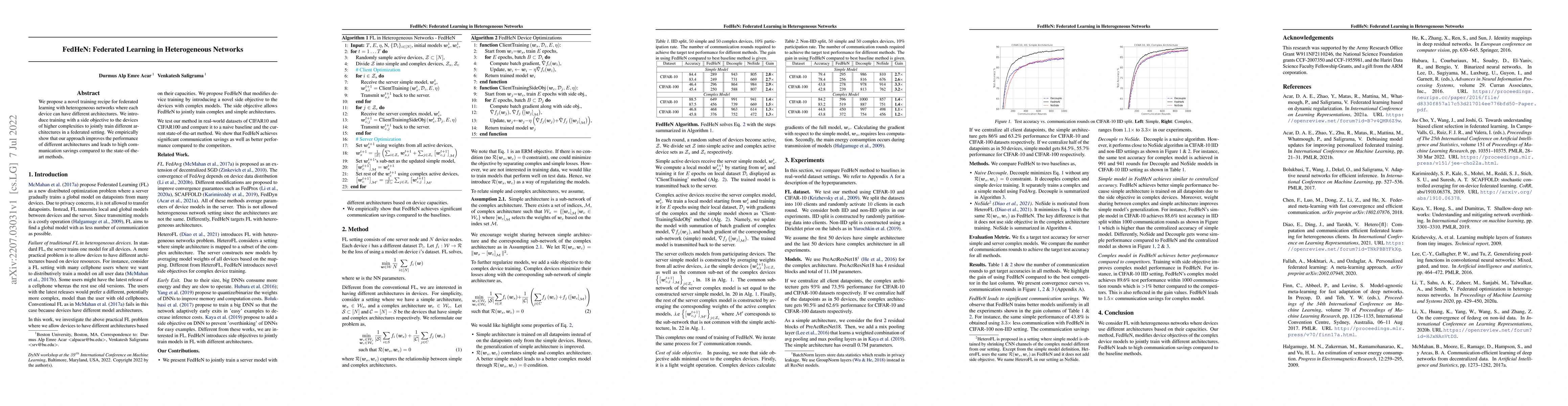 Thumbnail for FedHeN: Federated Learning in Heterogeneous Networks