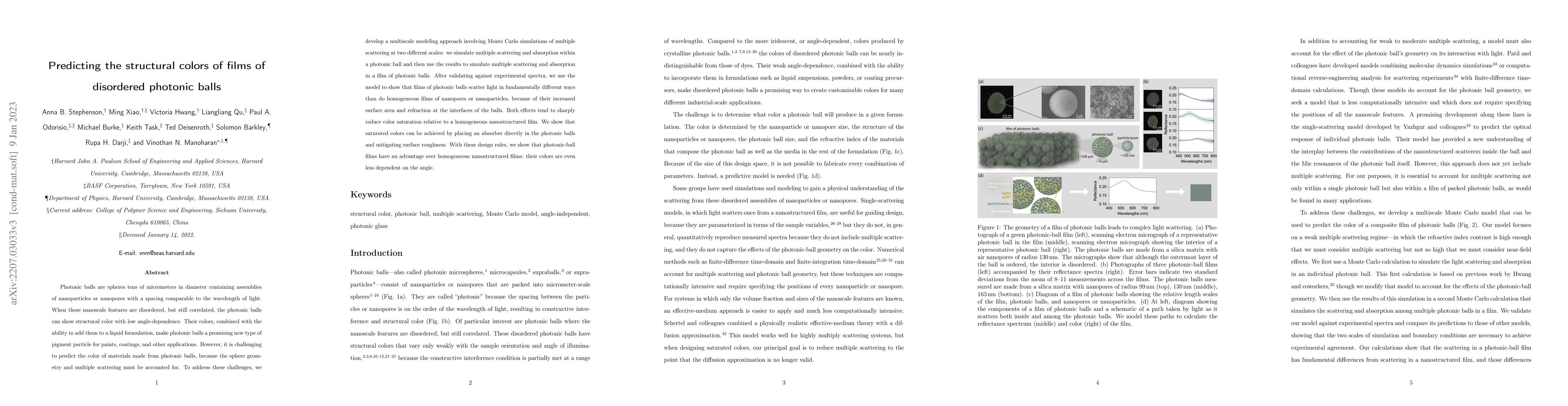 Thumbnail for Predicting the structural colors of films of disordered photonic balls