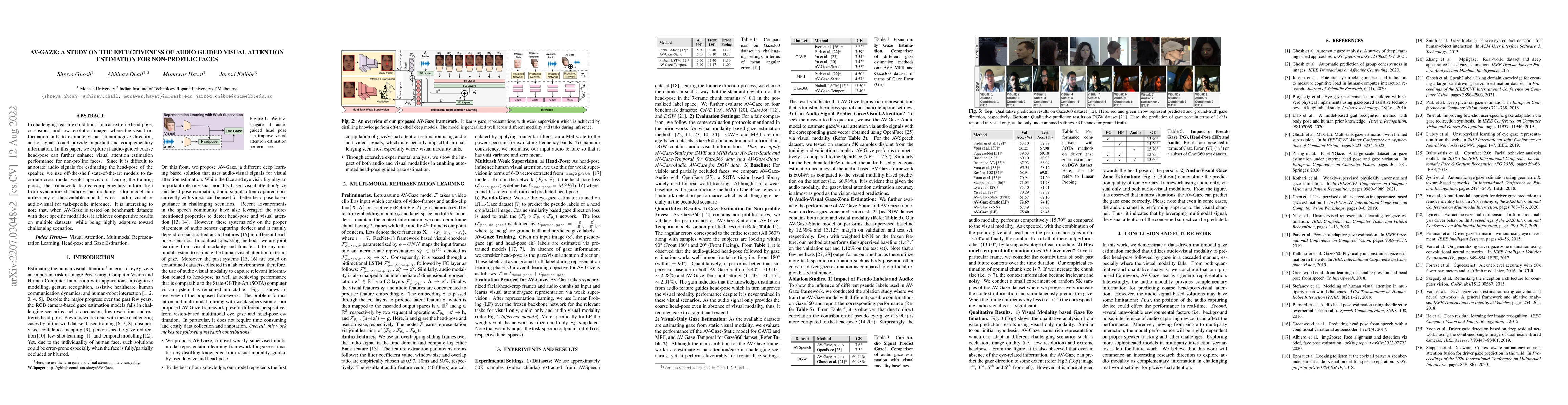 Thumbnail for AV-Gaze: A Study on the Effectiveness of Audio Guided Visual Attention
  Estimation for Non-Profilic Faces