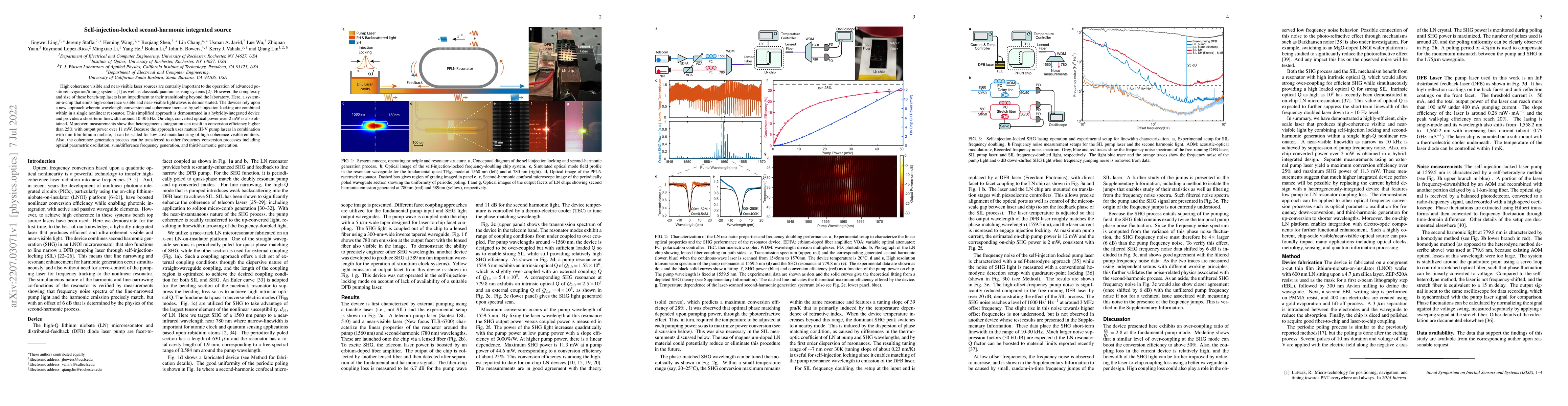 Thumbnail for Self-injection-locked second-harmonic integrated source