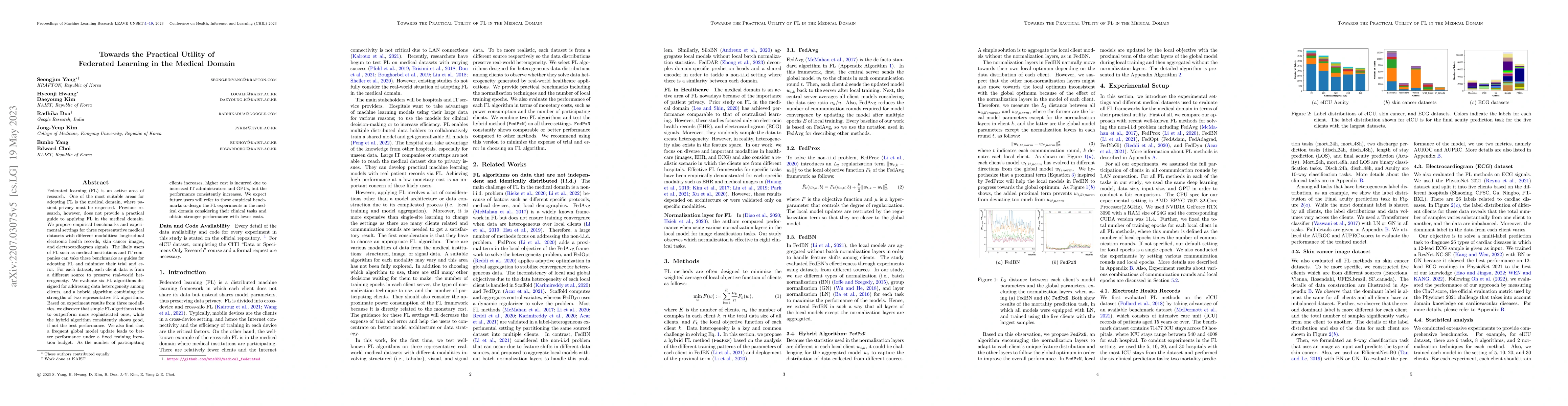 Thumbnail for Towards the Practical Utility of Federated Learning in the Medical
  Domain