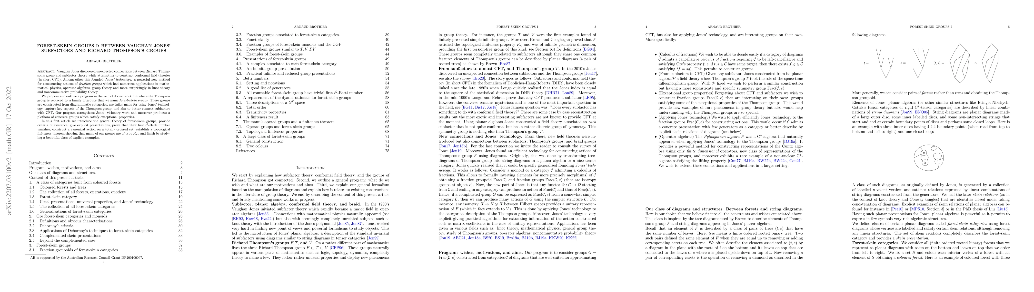 Thumbnail for Forest-skein groups I: between Vaughan Jones' subfactors and Richard
  Thompson's groups