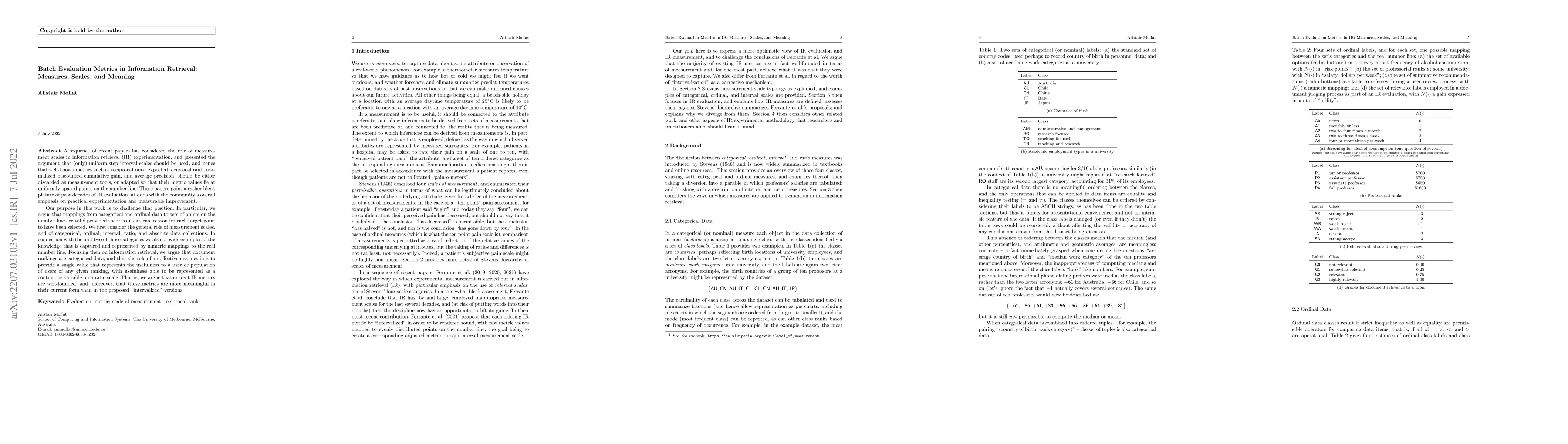 Thumbnail for Batch Evaluation Metrics in Information Retrieval: Measures, Scales, and
  Meaning