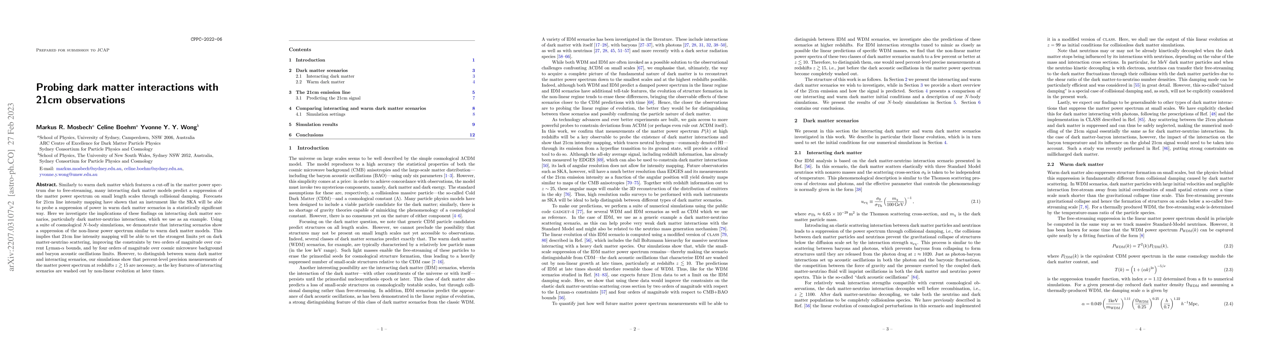 Thumbnail for Probing dark matter interactions with 21cm observations