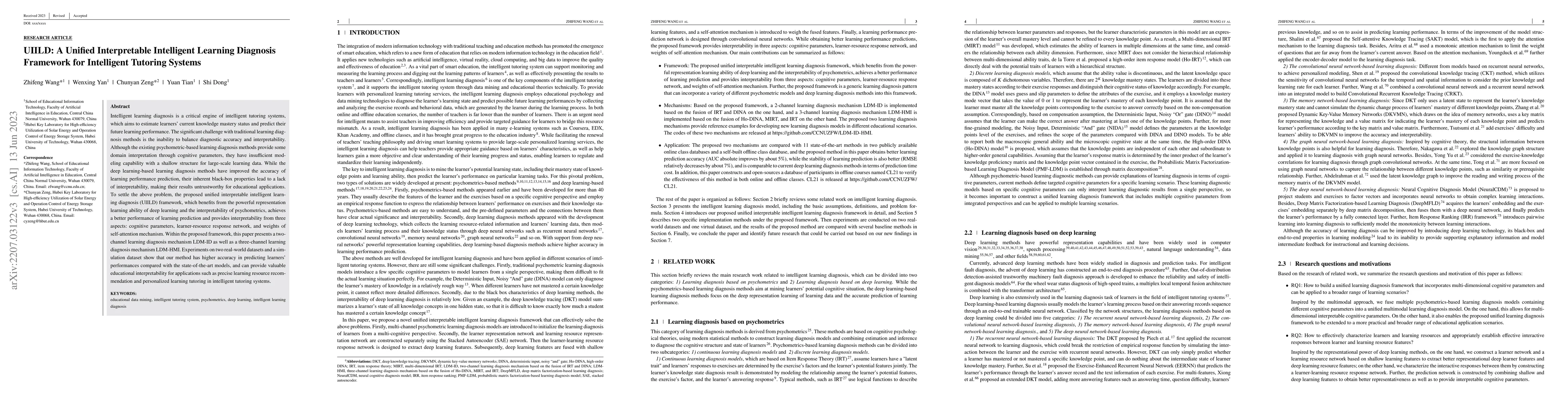 Thumbnail for UIILD: A Unified Interpretable Intelligent Learning Diagnosis Framework
  for Intelligent Tutoring Systems