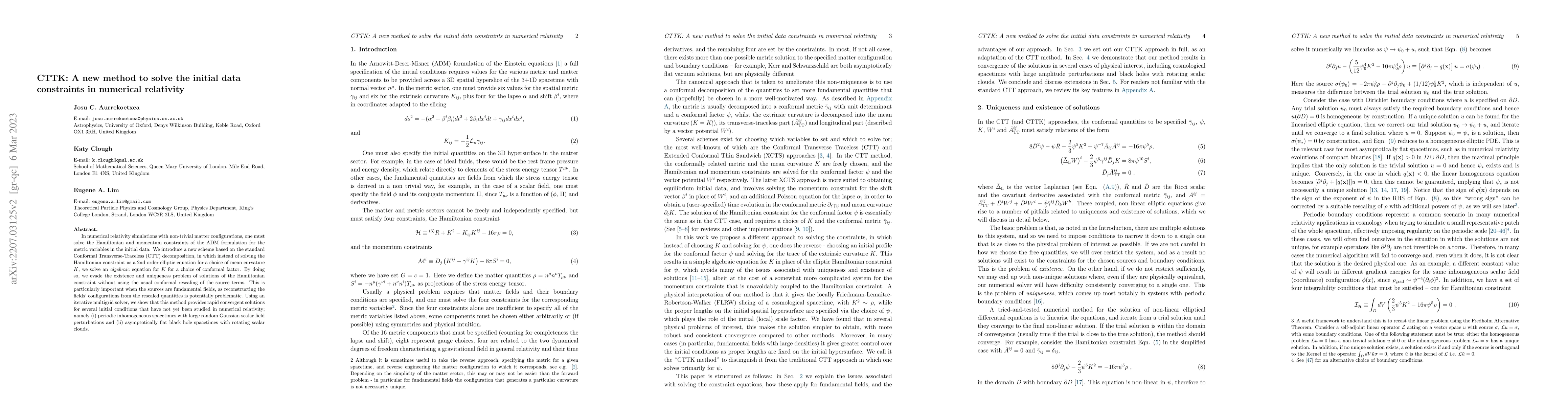 Thumbnail for CTTK: A new method to solve the initial data constraints in numerical
  relativity