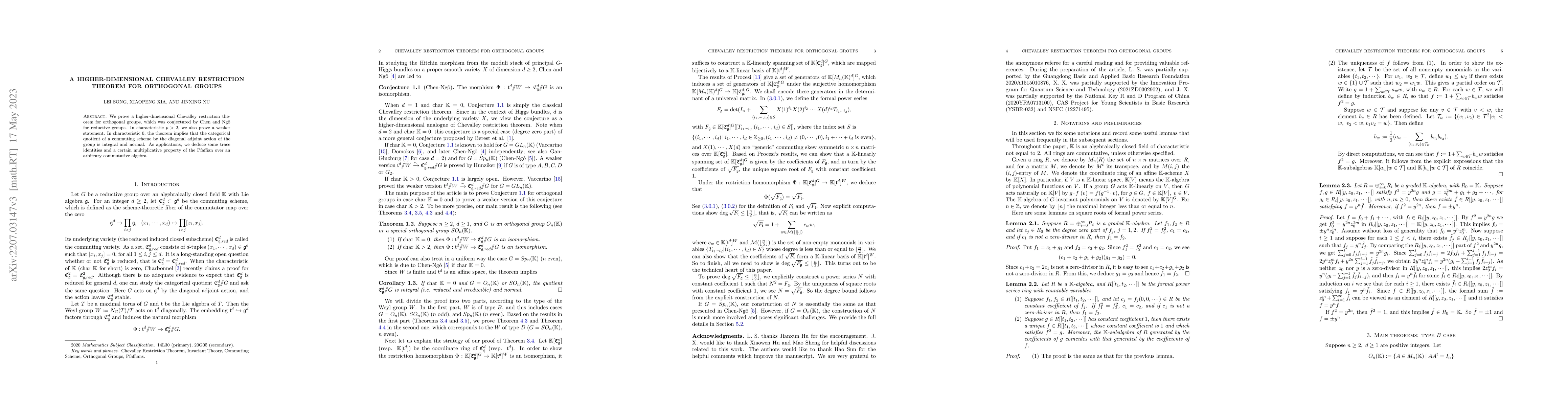 Thumbnail for A higher-dimensional Chevalley restriction theorem for orthogonal groups