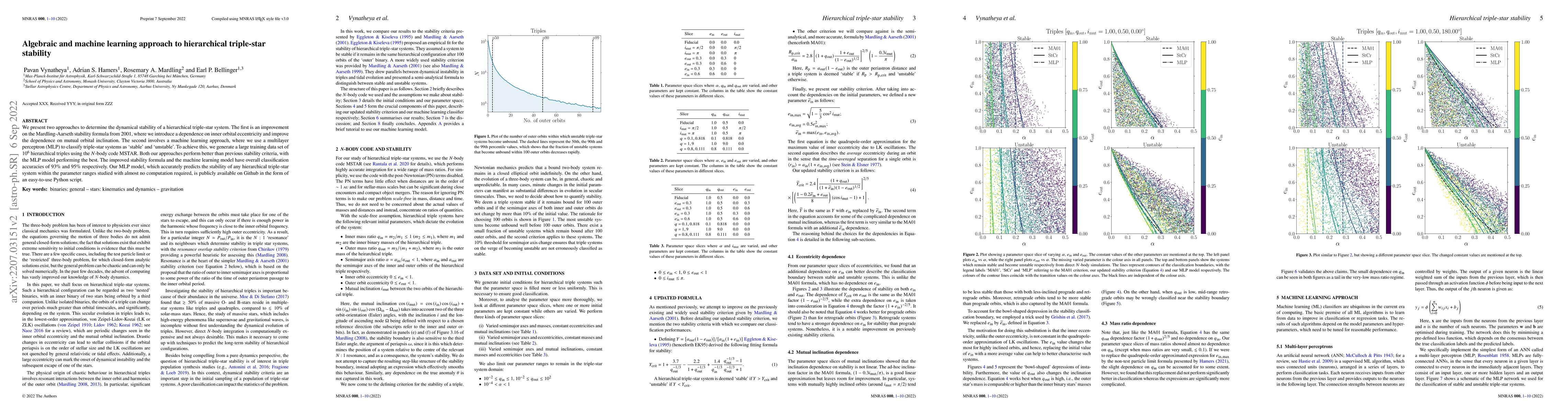 Thumbnail for Algebraic and machine learning approach to hierarchical triple-star
  stability