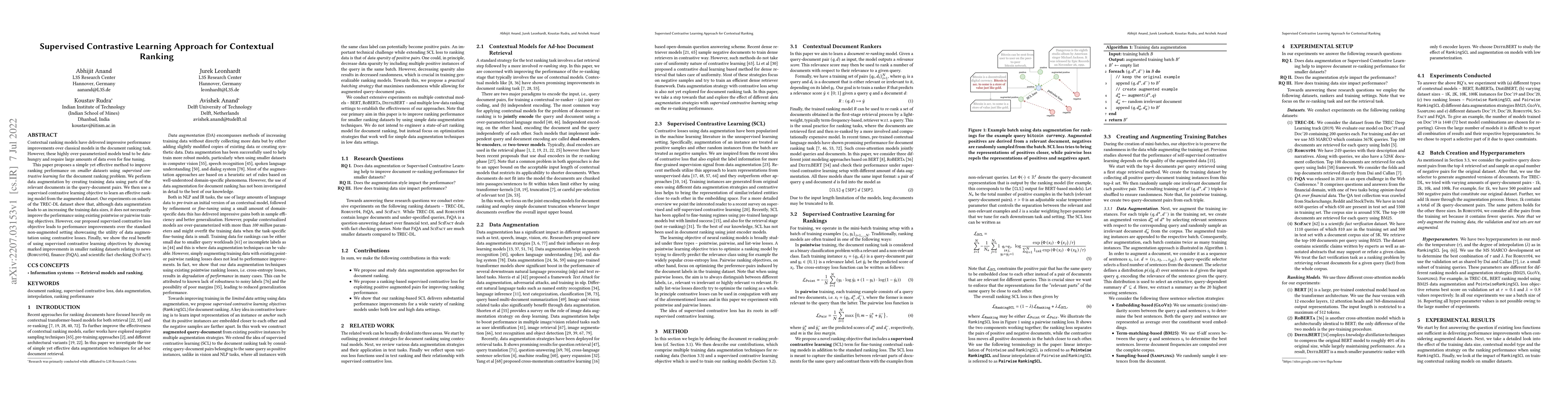 Thumbnail for Supervised Contrastive Learning Approach for Contextual Ranking