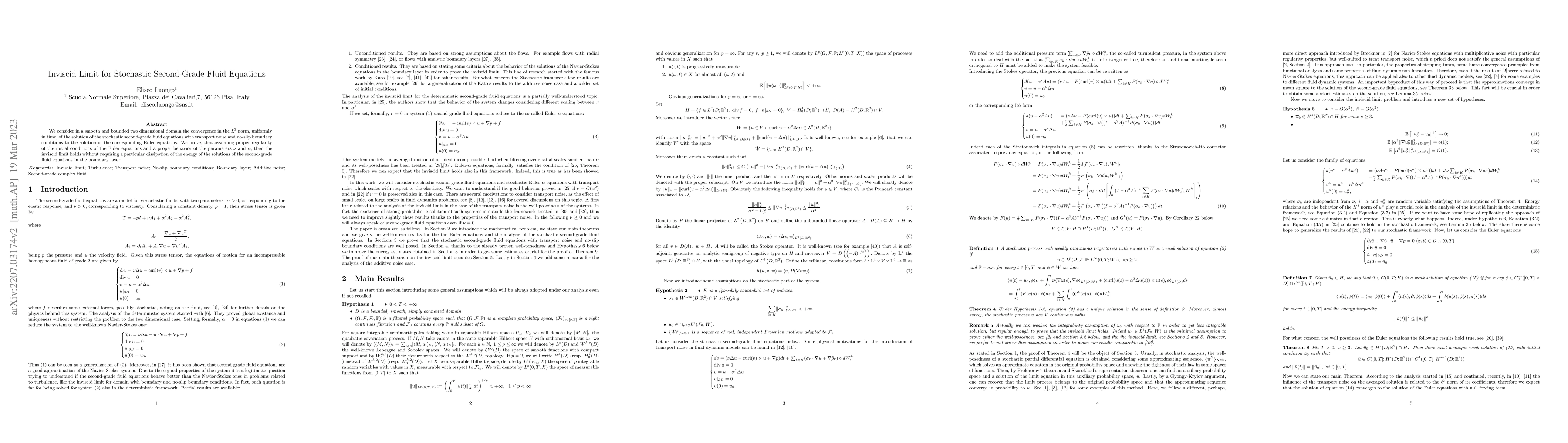 Thumbnail for Inviscid Limit for Stochastic Second-Grade Fluid Equations