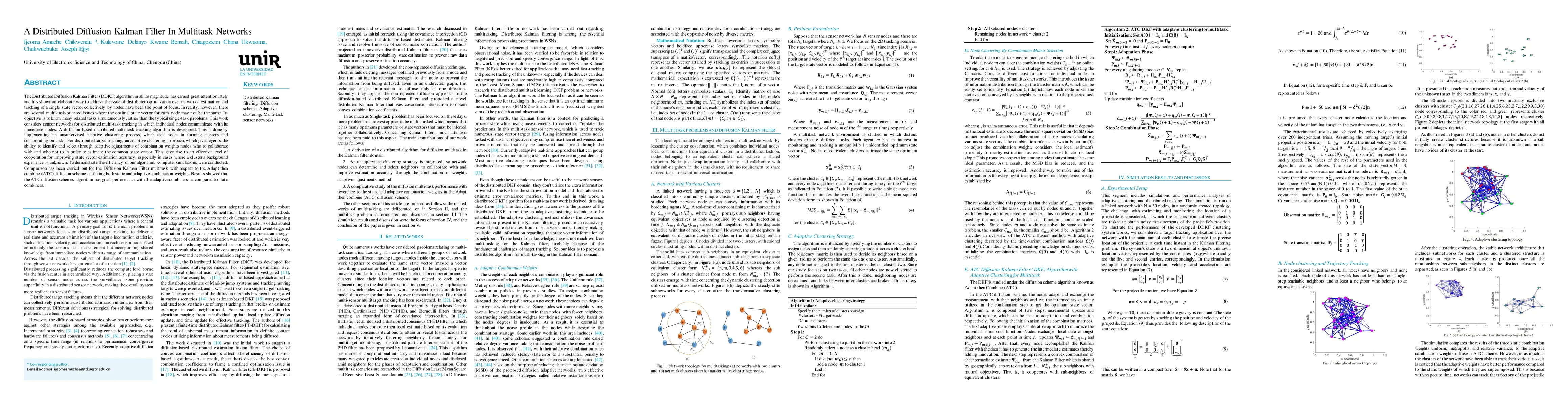 Thumbnail for A Distributed Diffusion Kalman Filter In Multitask Networks