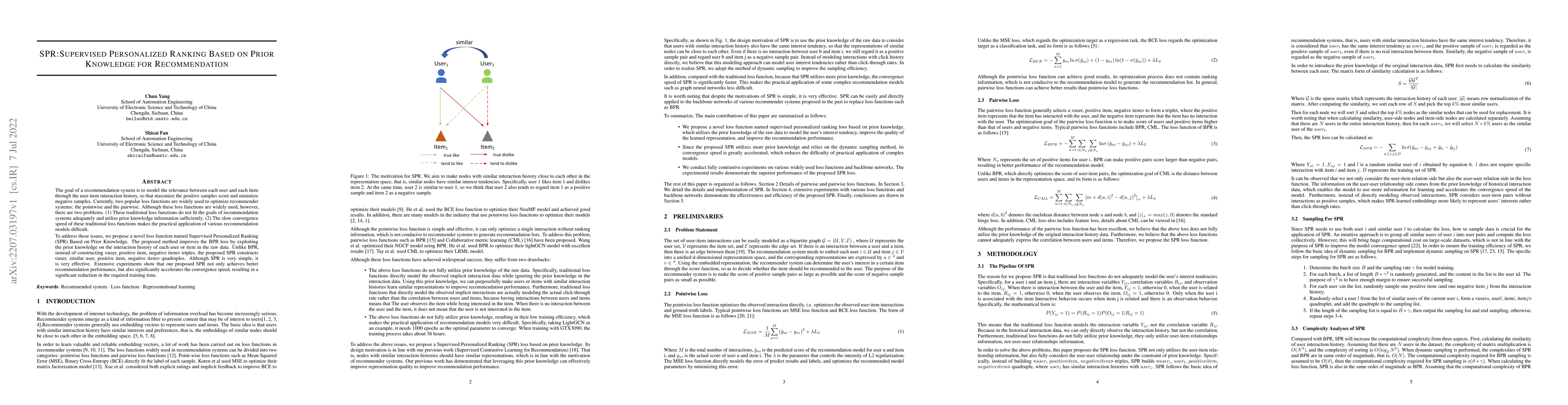 Thumbnail for SPR:Supervised Personalized Ranking Based on Prior Knowledge for
  Recommendation
