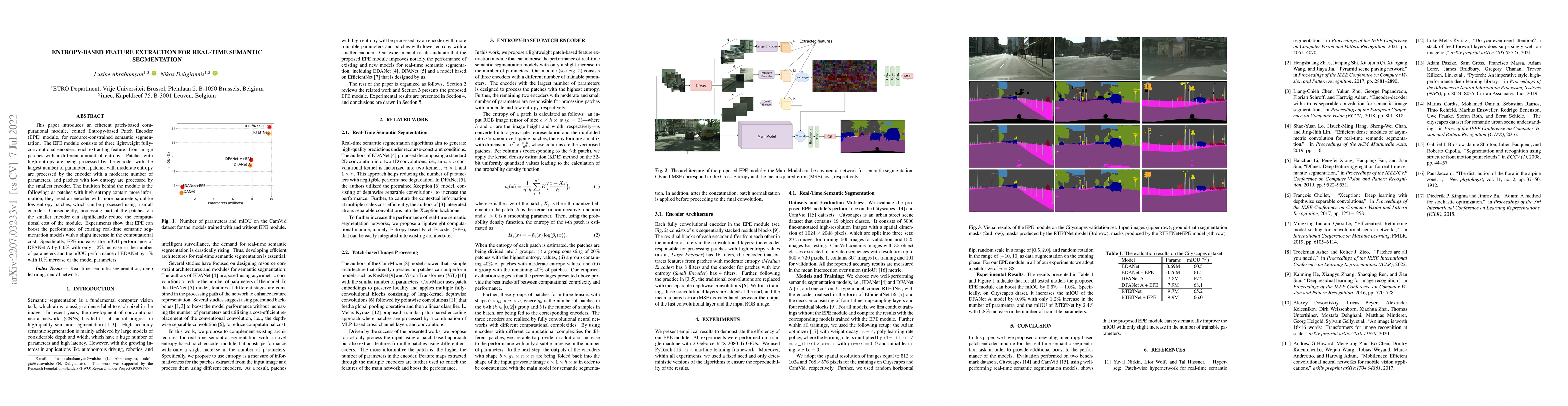 Thumbnail for Entropy-Based Feature Extraction For Real-Time Semantic Segmentation