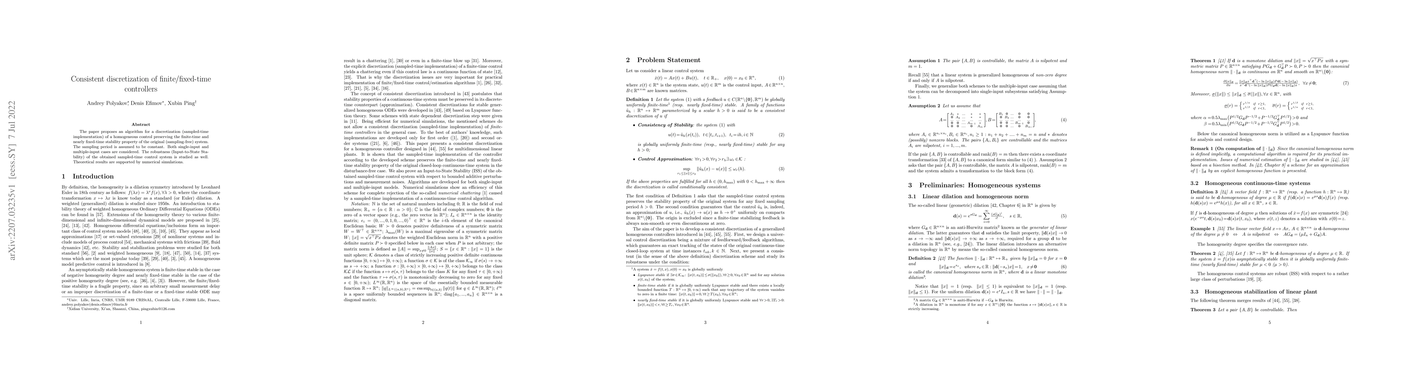 Thumbnail for Consistent discretization of finite/fixed-time controllers