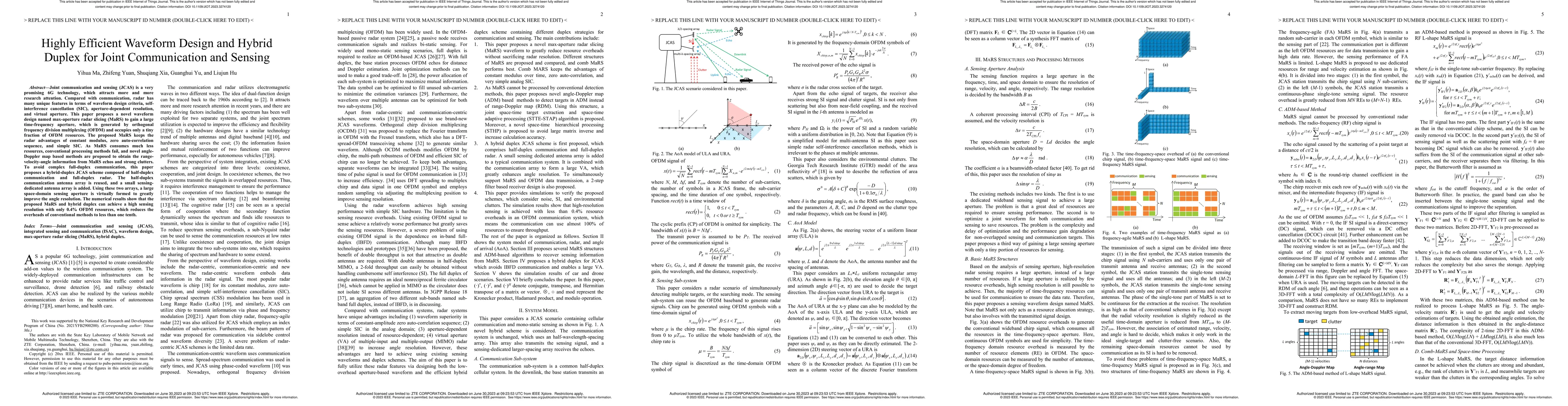 Thumbnail for Highly Efficient Waveform Design and Hybrid Duplex for Joint
  Communication and Sensing