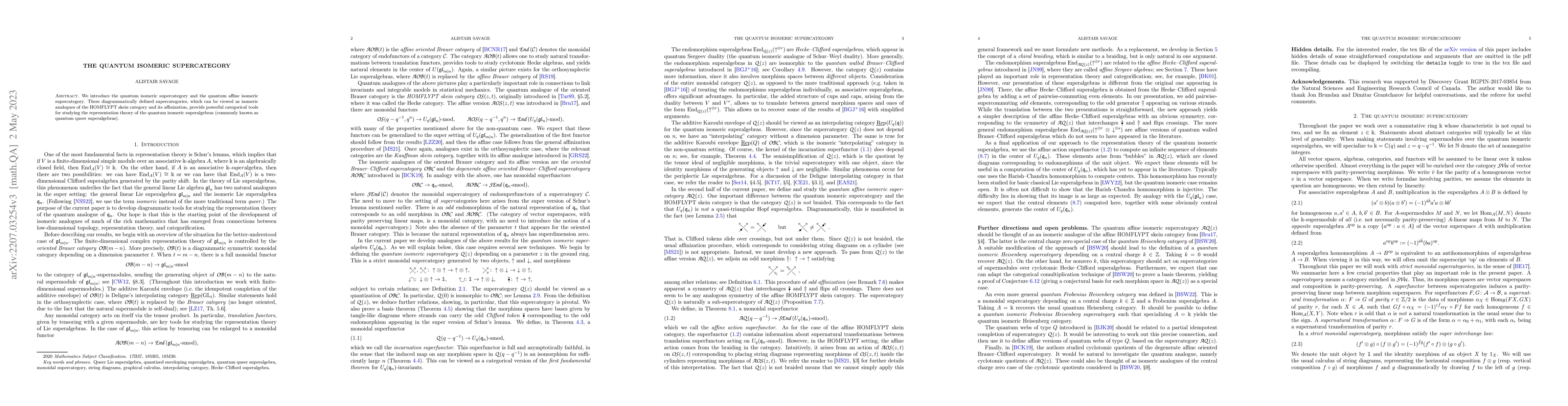 Thumbnail for The quantum isomeric supercategory