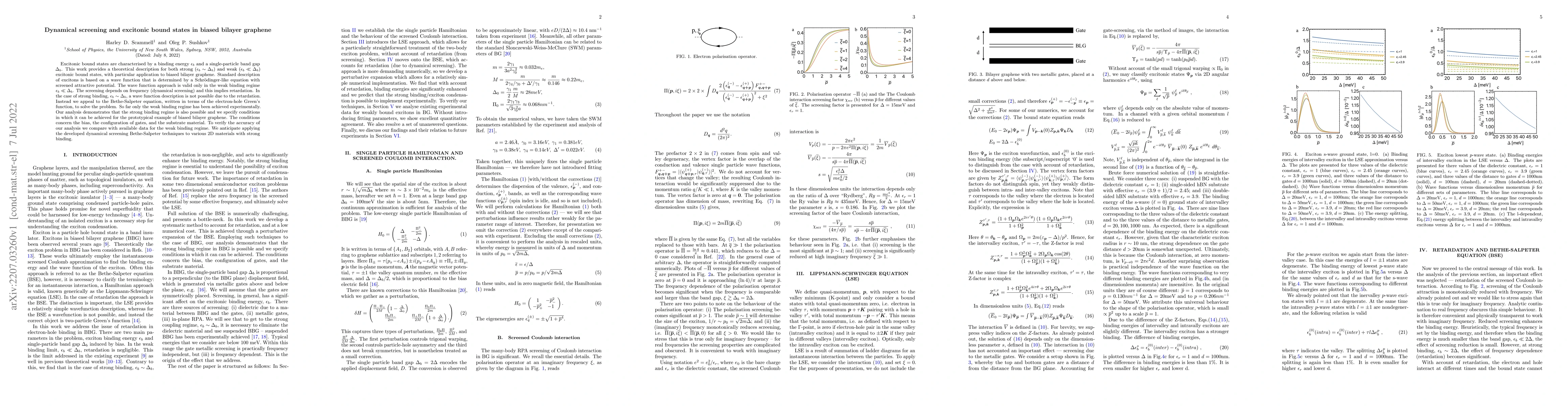 Thumbnail for Dynamical screening and excitonic bound states in biased bilayer
  graphene