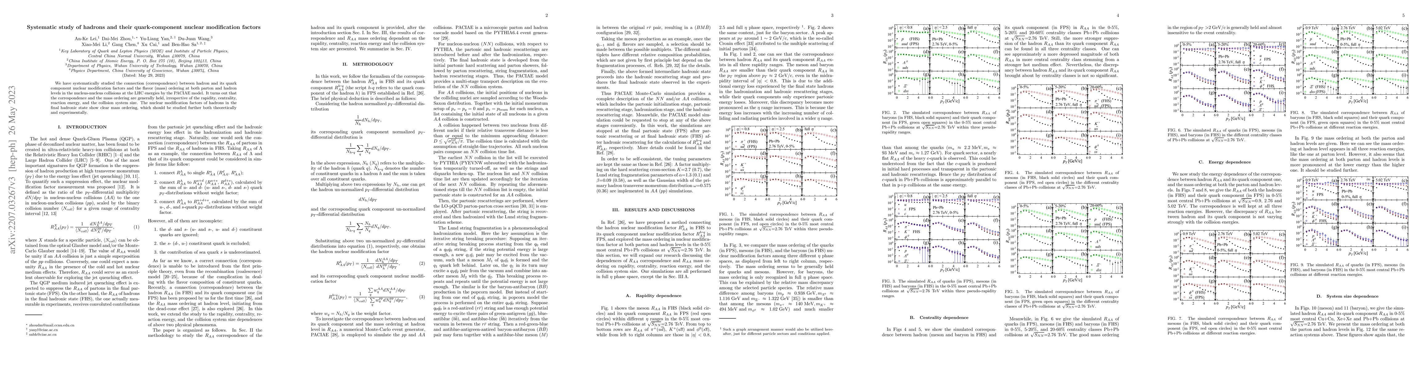 Thumbnail for Systematic study of hadrons and their quark-component nuclear
  modification factors